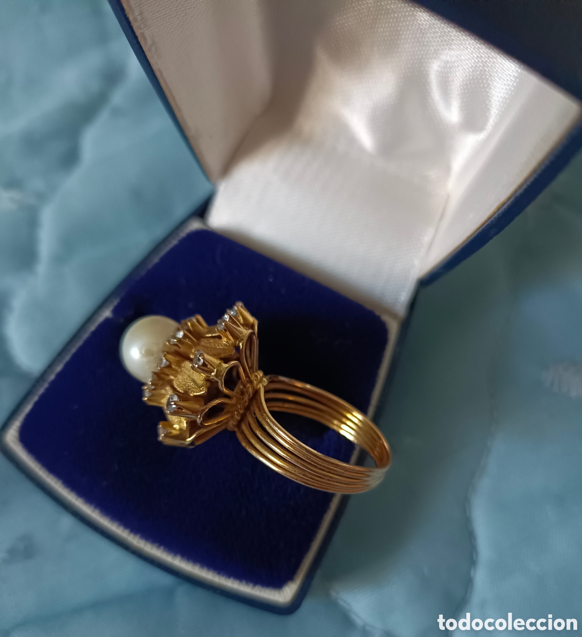 Joyeria: Anillo de oro con la perla y circonias - Foto 7