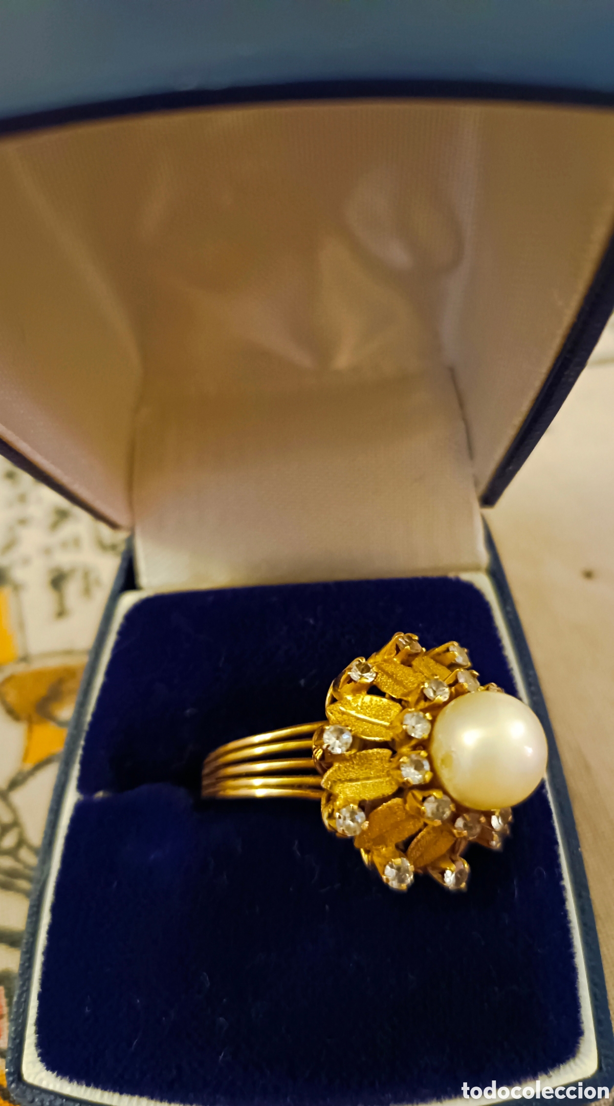 Joyeria: Anillo de oro con la perla y circonias - Foto 5