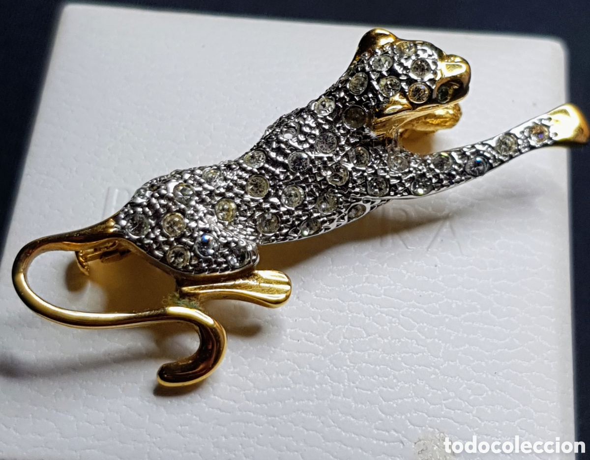 Joyeria: Broche Pantera chapado oro - Foto 5