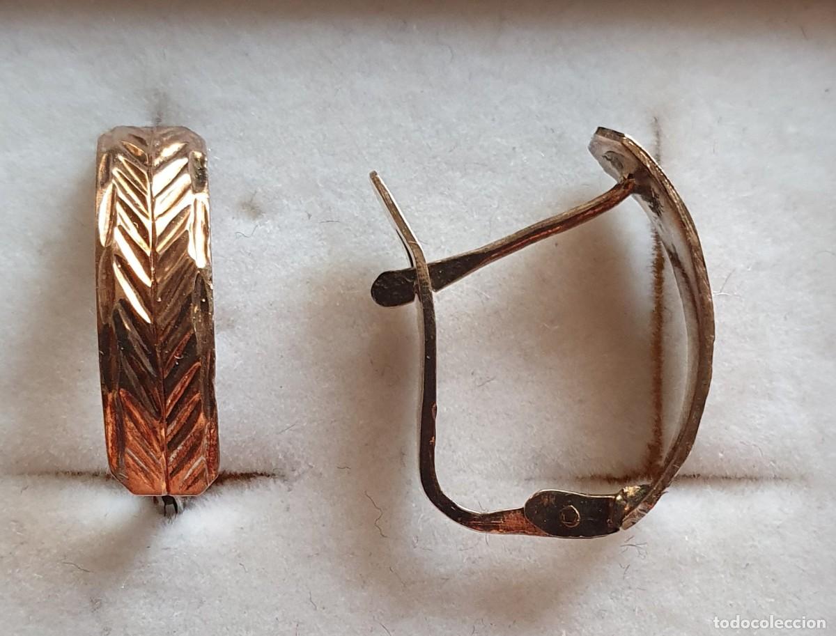 Joyeria: pendientes oro 14 k. lapidados cierre catalan - Foto 2
