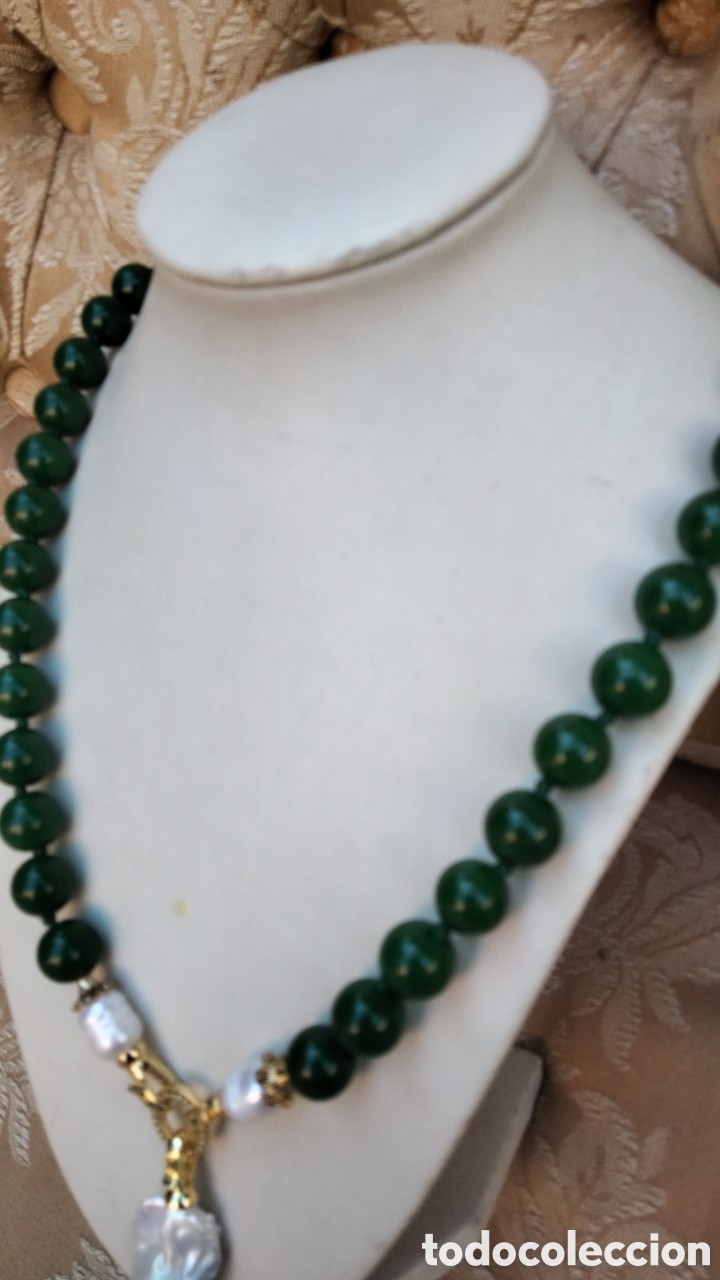 Joyeria: BELLISIMO COLLAR DE JADE VERDE CON PERLAS BARROCAS - Foto 9