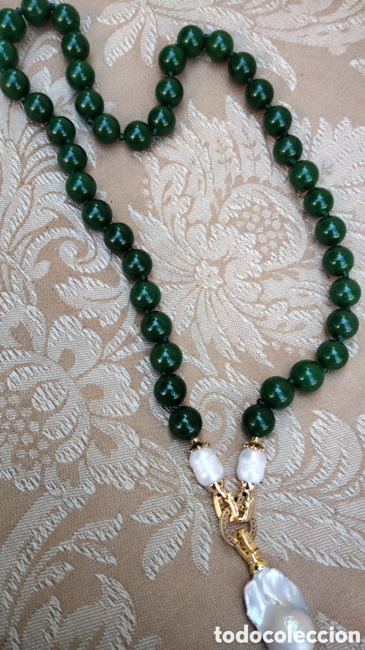 Joyeria: BELLISIMO COLLAR DE JADE VERDE CON PERLAS BARROCAS - Foto 11