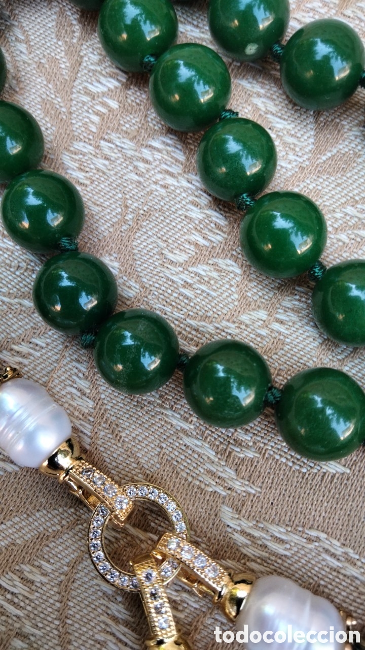 Joyeria: BELLISIMO COLLAR DE JADE VERDE CON PERLAS BARROCAS - Foto 12