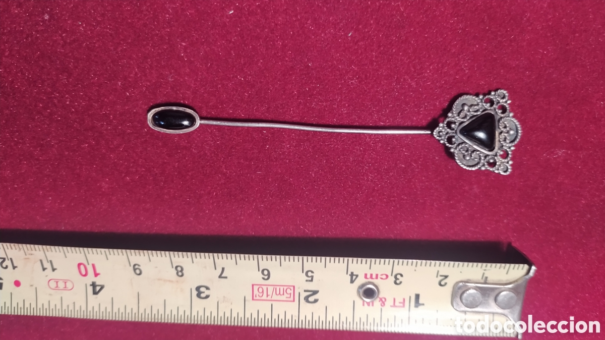 Joyeria: Alfiler de plata y azabache - Foto 2