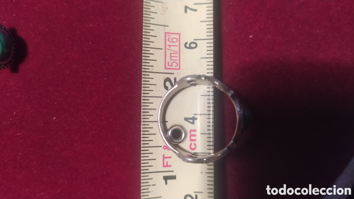 Joyeria: Anillo y pendientes de plata y Malaquita - Foto 2