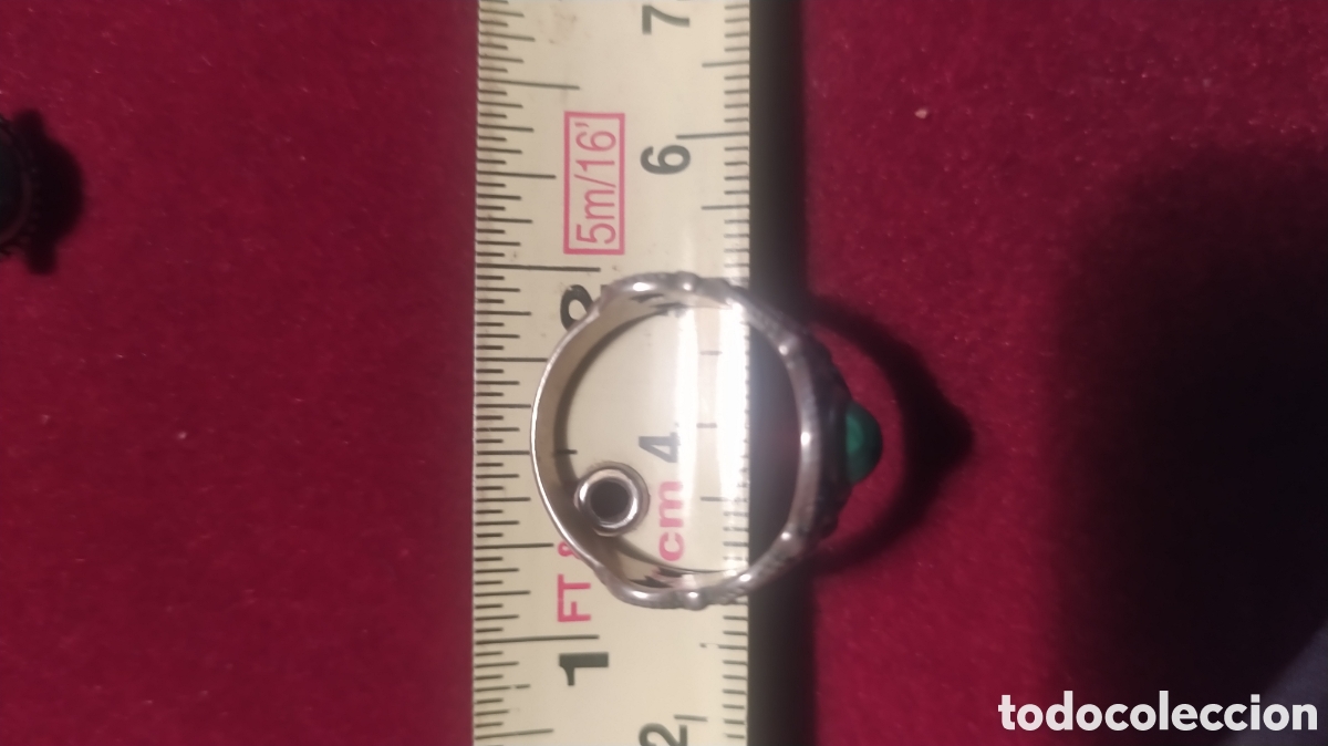 Joyeria: Anillo y pendientes de plata y Malaquita - Foto 3