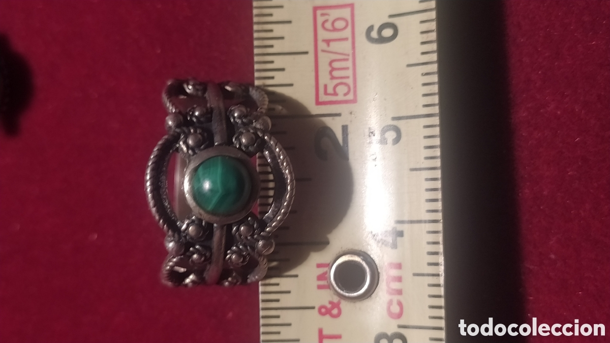 Joyeria: Anillo y pendientes de plata y Malaquita - Foto 4