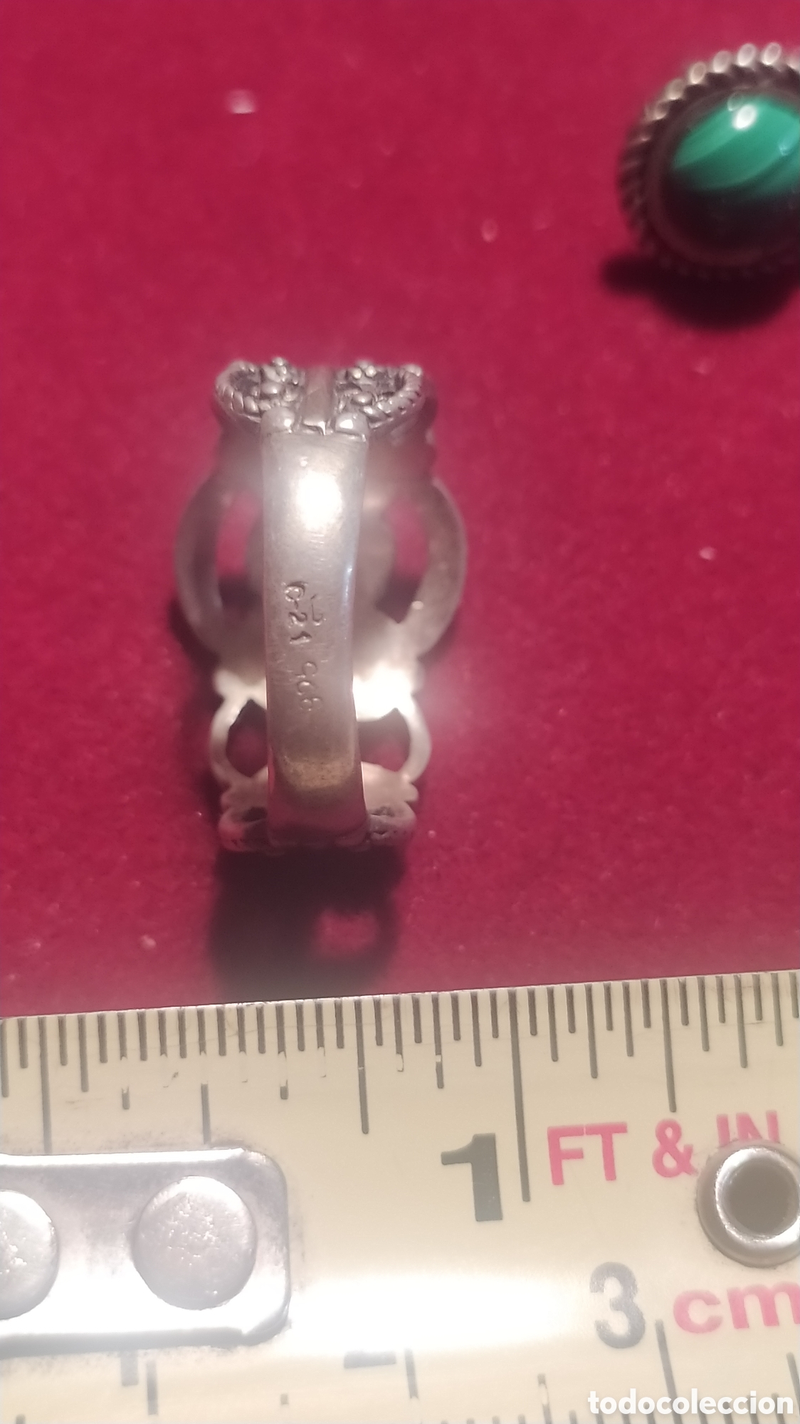 Joyeria: Anillo y pendientes de plata y Malaquita - Foto 6