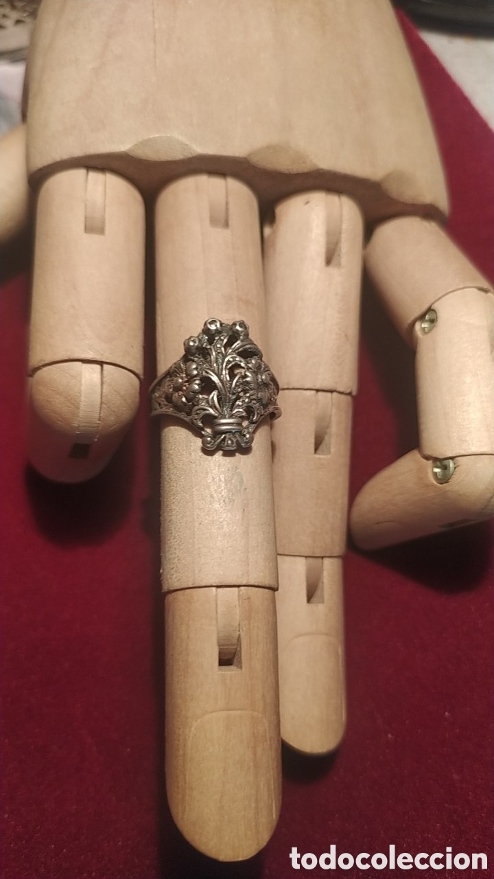 Joyeria: Anillo plata flores antiguo - Foto 1
