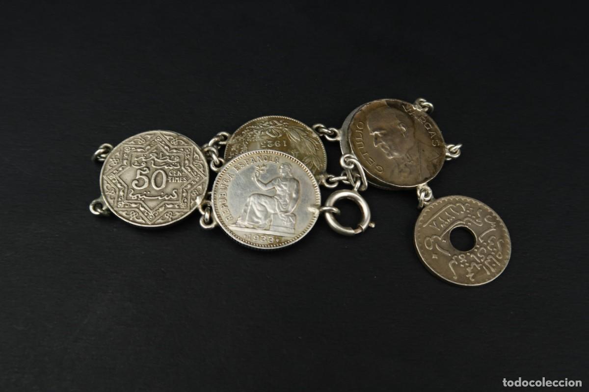 Joyeria: Antigua Pulsera de Monedas algunas de Plata - Foto 1
