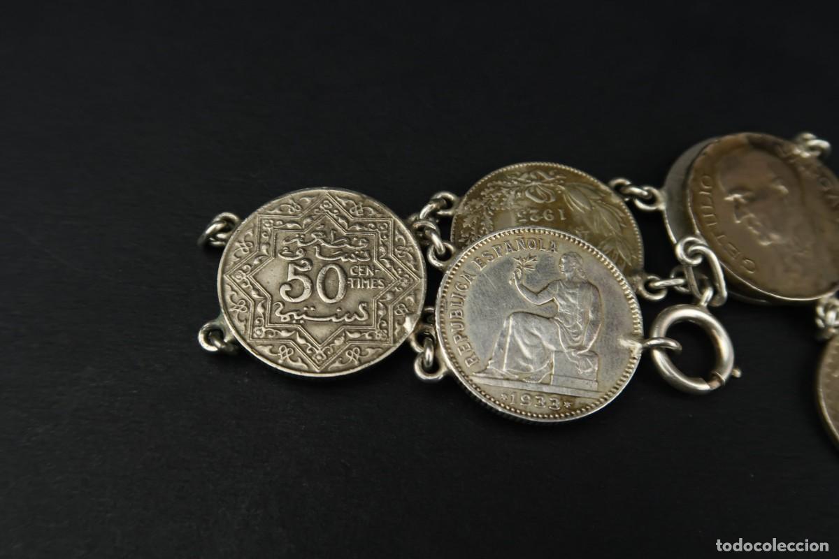 Joyeria: Antigua Pulsera de Monedas algunas de Plata - Foto 2