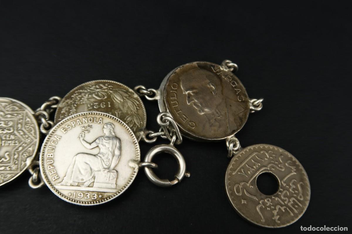 Joyeria: Antigua Pulsera de Monedas algunas de Plata - Foto 3