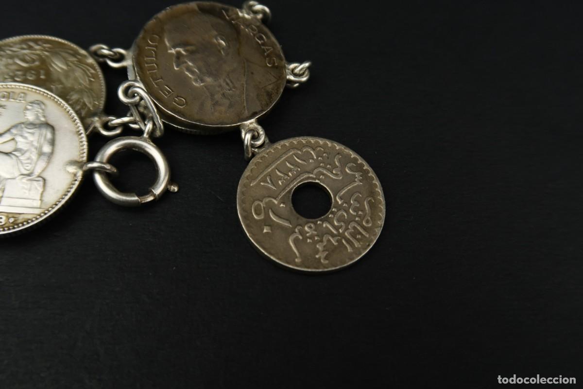 Joyeria: Antigua Pulsera de Monedas algunas de Plata - Foto 4