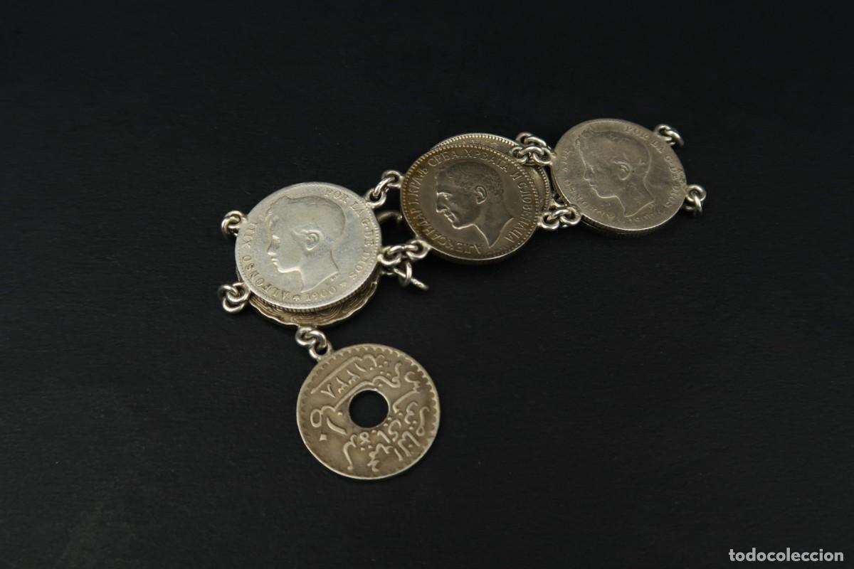 Joyeria: Antigua Pulsera de Monedas algunas de Plata - Foto 5