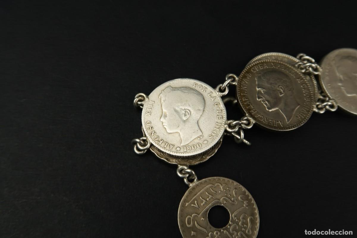 Joyeria: Antigua Pulsera de Monedas algunas de Plata - Foto 6