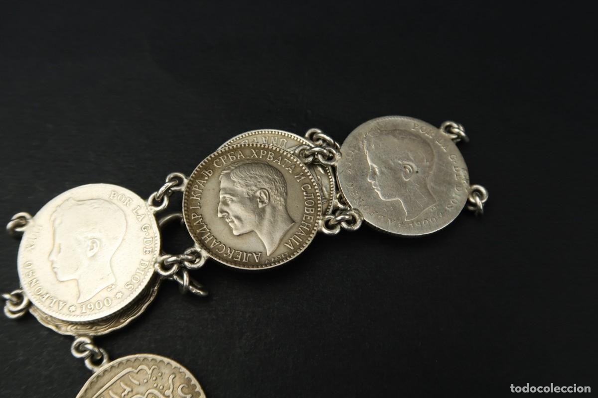 Joyeria: Antigua Pulsera de Monedas algunas de Plata - Foto 7