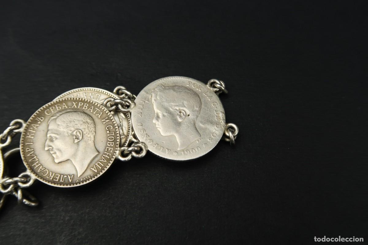 Joyeria: Antigua Pulsera de Monedas algunas de Plata - Foto 8