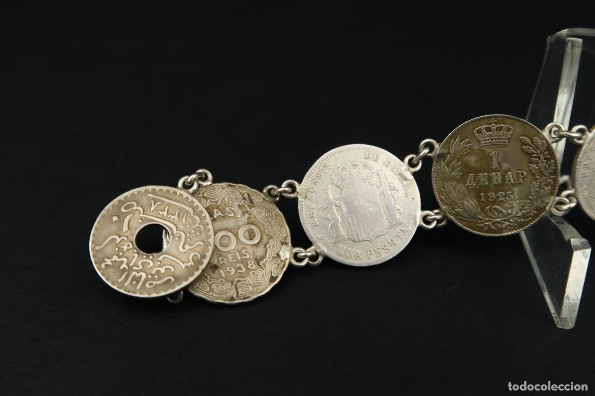 Joyeria: Antigua Pulsera de Monedas algunas de Plata - Foto 10