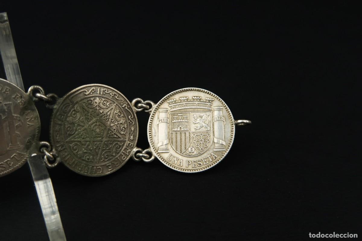 Joyeria: Antigua Pulsera de Monedas algunas de Plata - Foto 13
