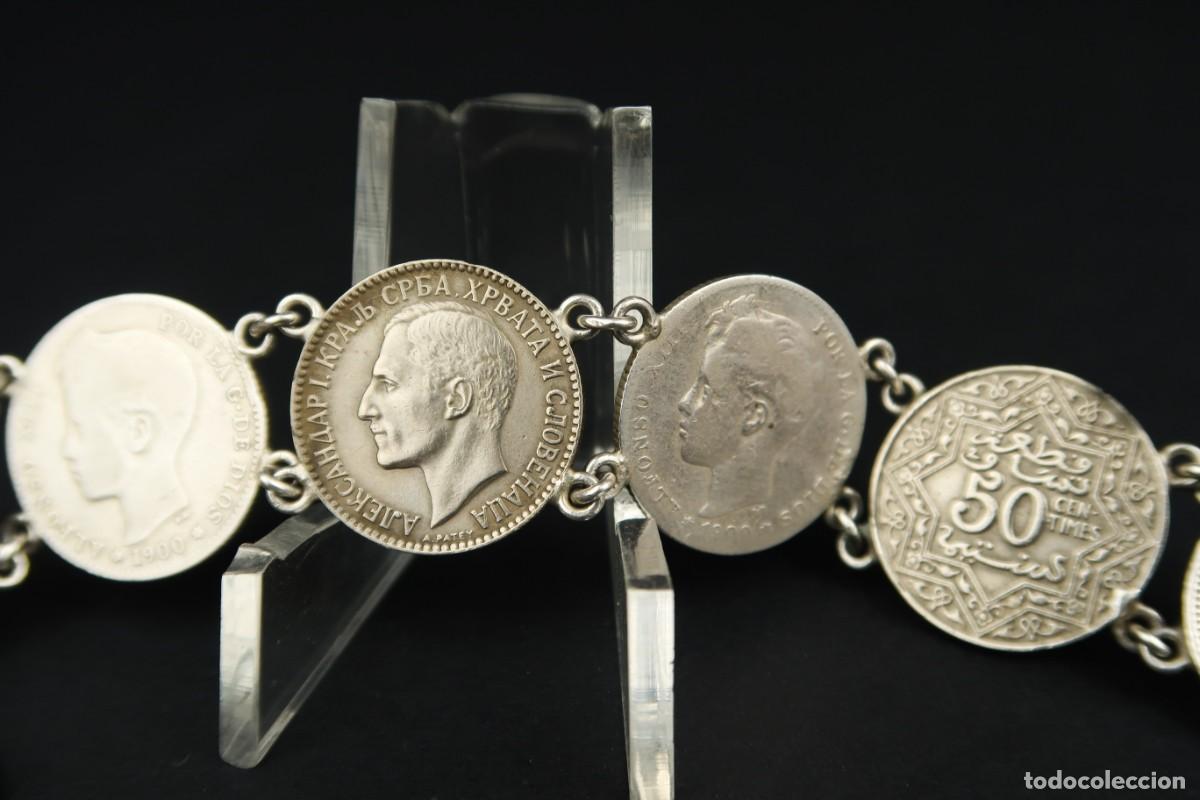 Joyeria: Antigua Pulsera de Monedas algunas de Plata - Foto 16