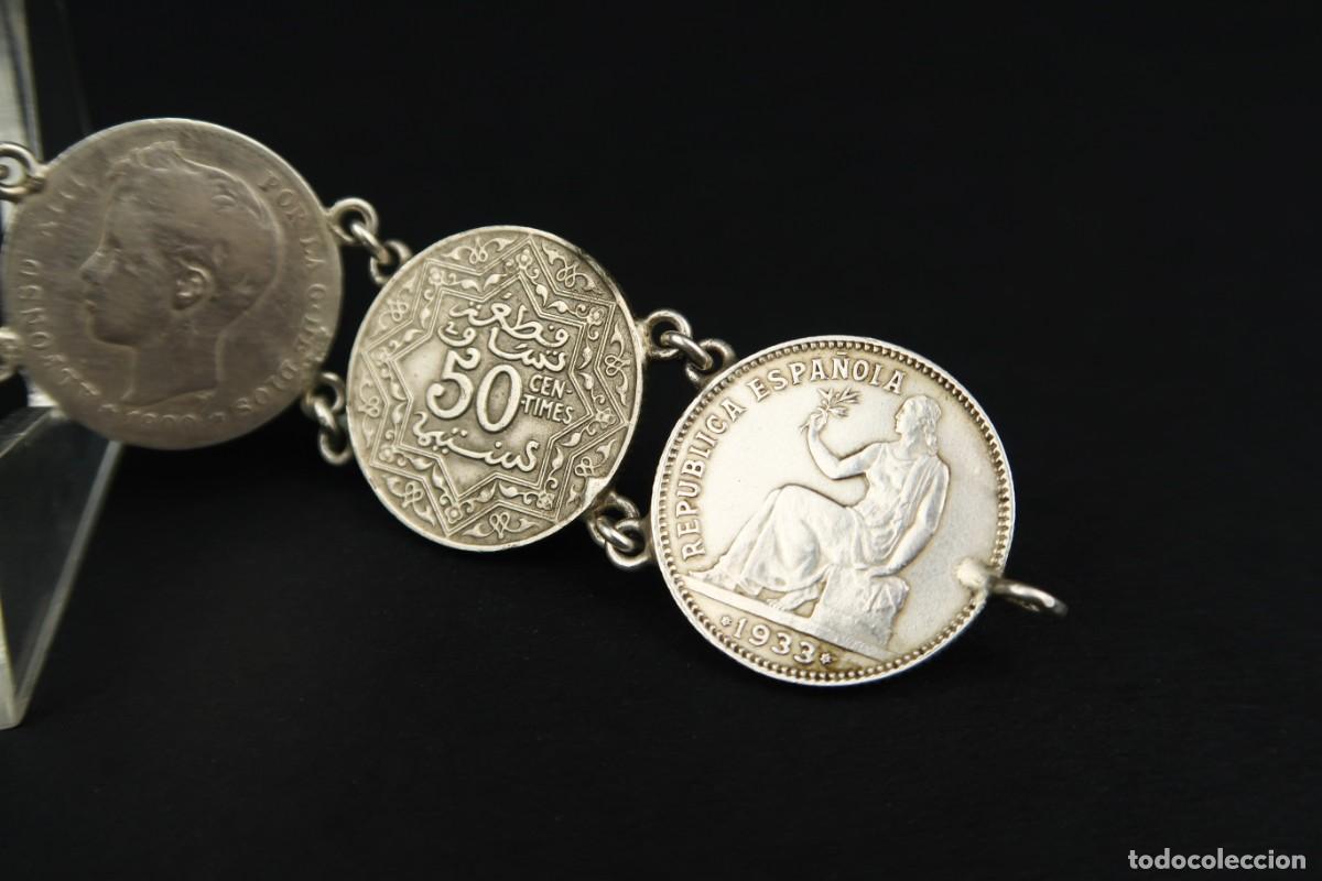 Joyeria: Antigua Pulsera de Monedas algunas de Plata - Foto 17