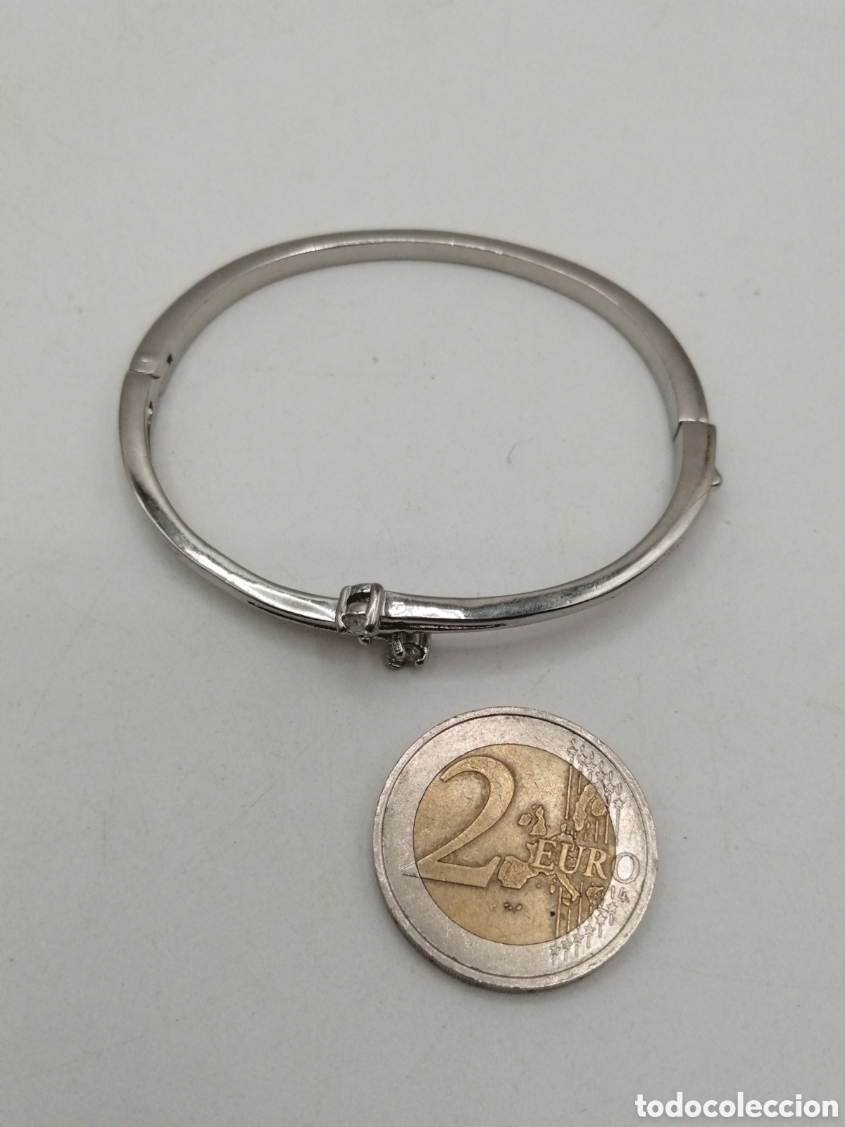 Joyeria: Pulsera r&iacute;gida metal plateado y circonitas - Foto 5