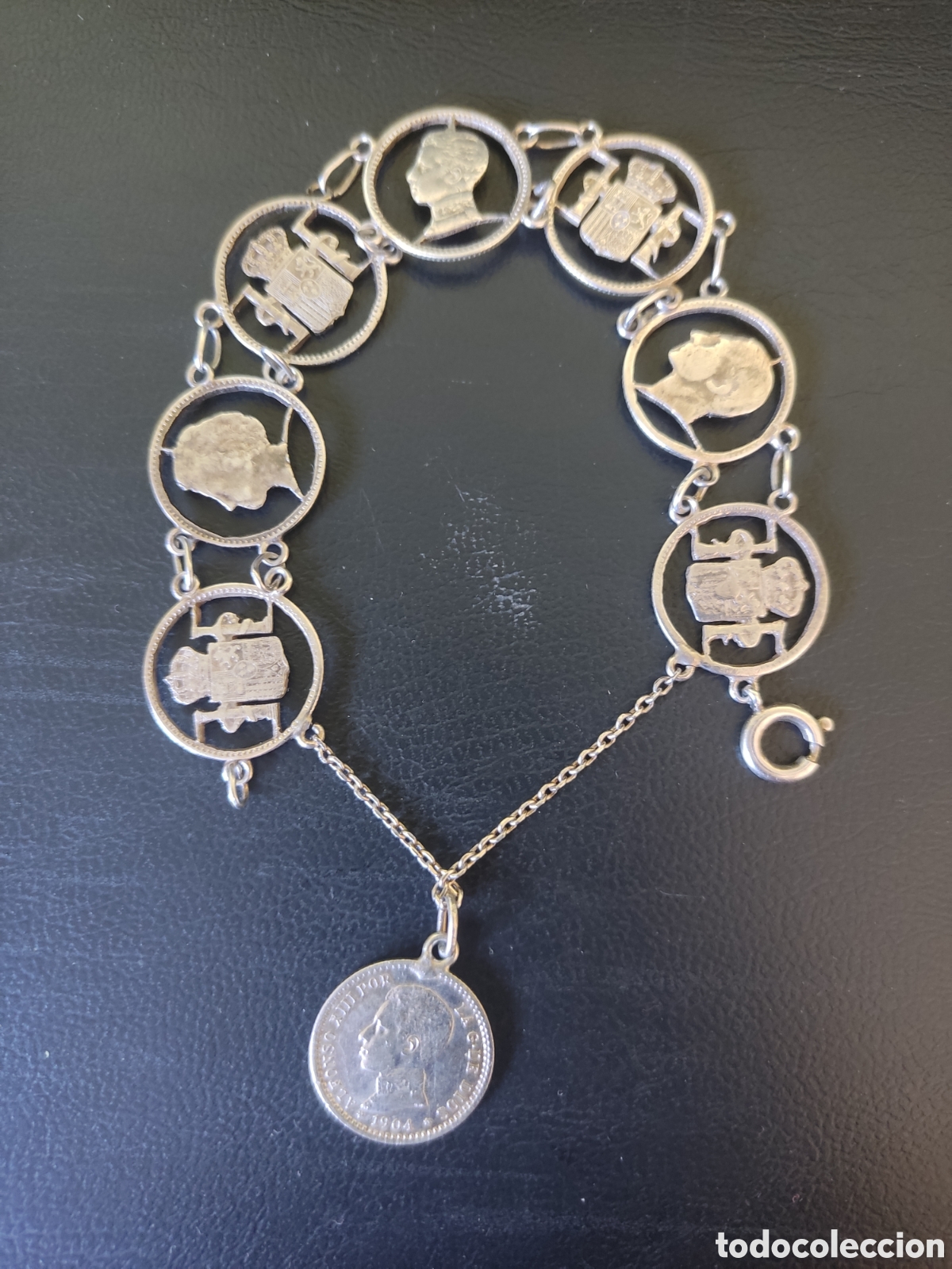 Joyeria: Pulsera de monedas de plata caladas a mano - Foto 1