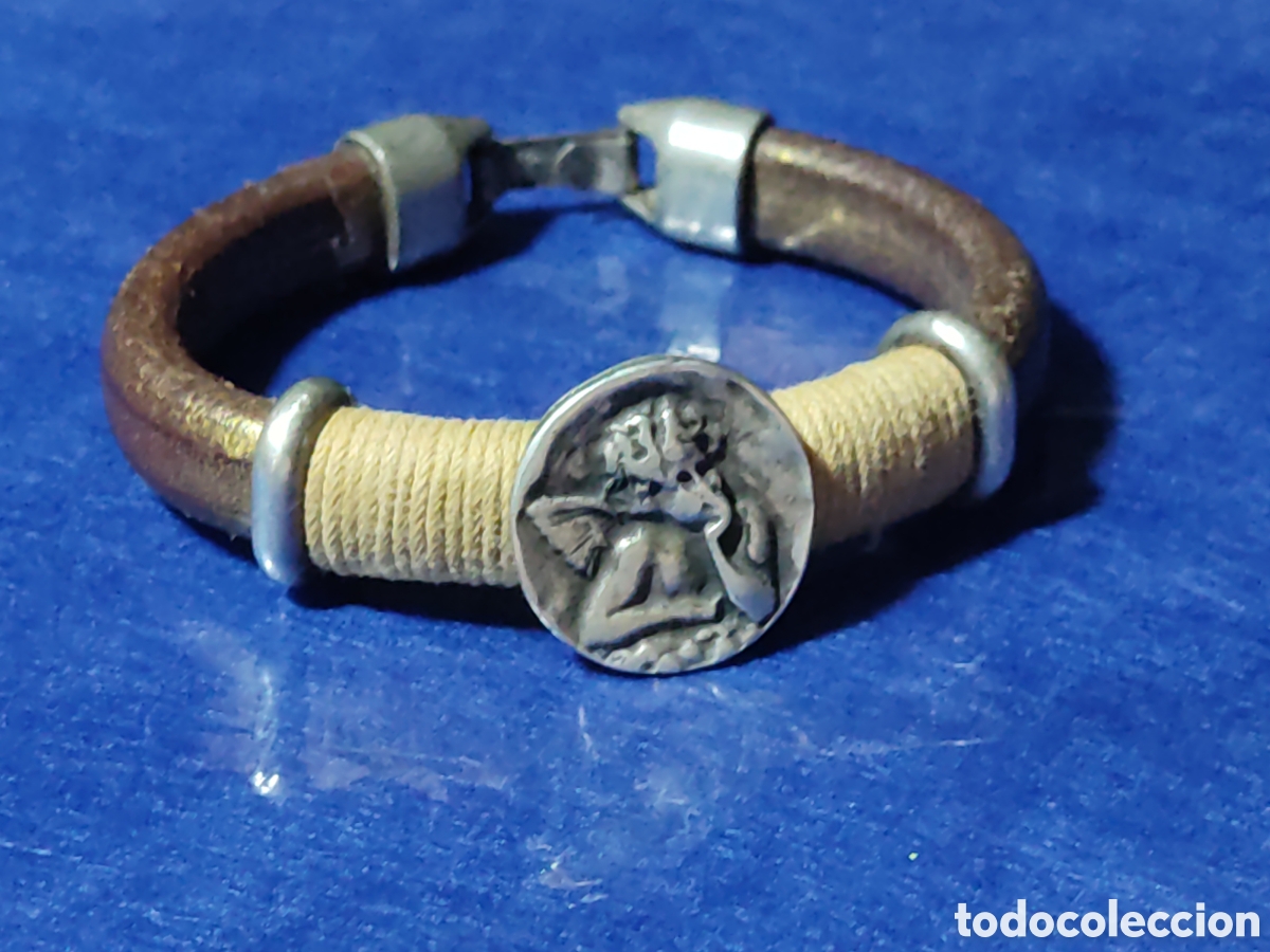 Joyeria: Pulsera querub&iacute;n o angelito y correa de cuero. - Foto 6