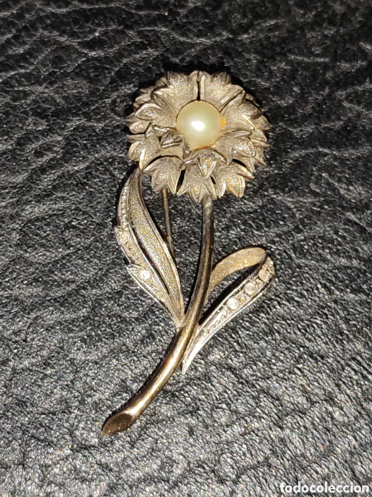 Joyeria: Broche flor con perla.Vintage. - Foto 2