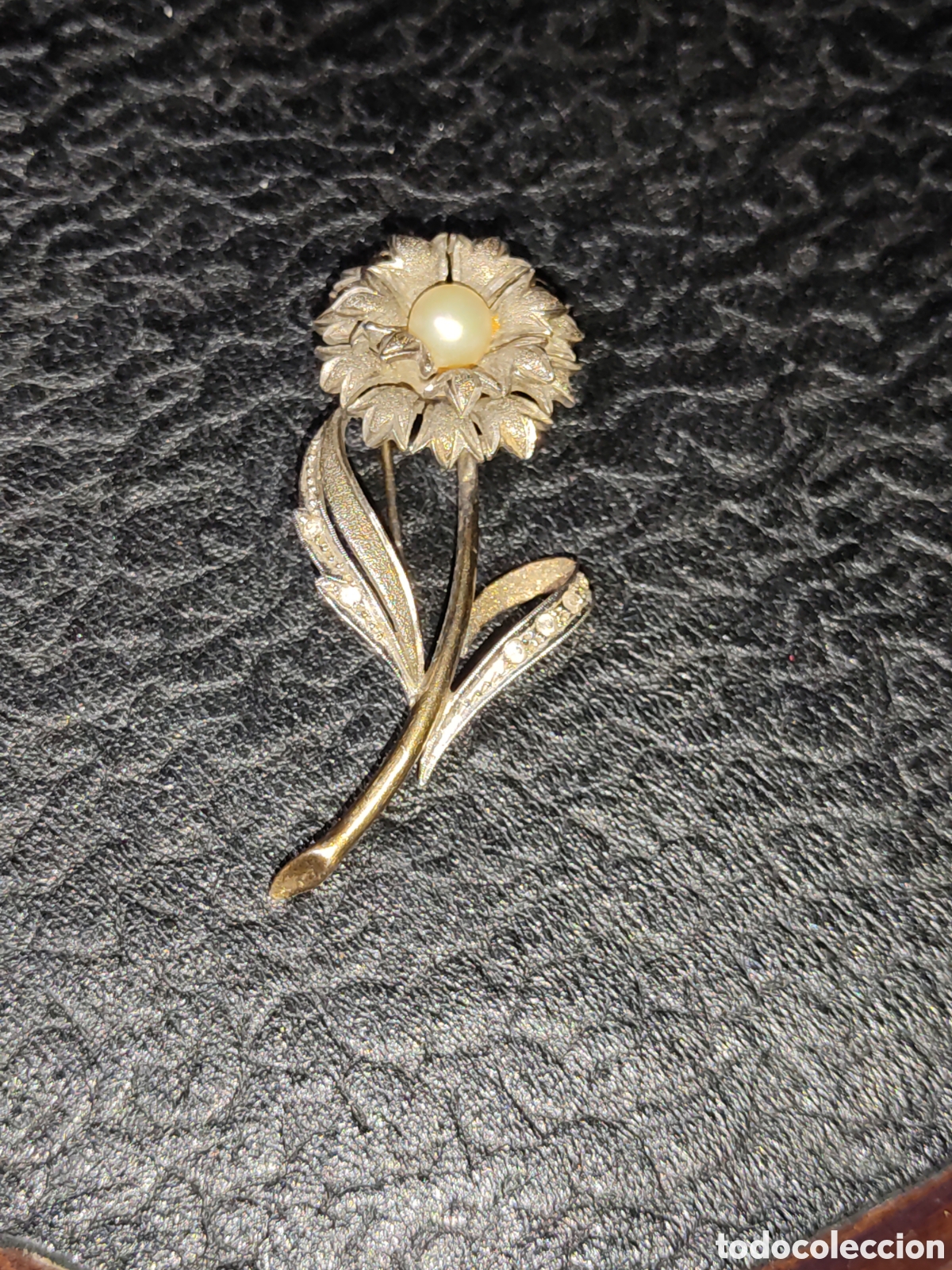 Joyeria: Broche flor con perla.Vintage. - Foto 3