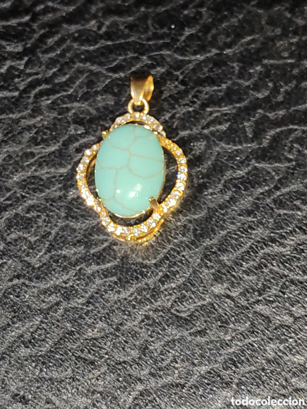 Joyeria: Colgante con turquesa,ba&ntilde;o de oro. - Foto 2