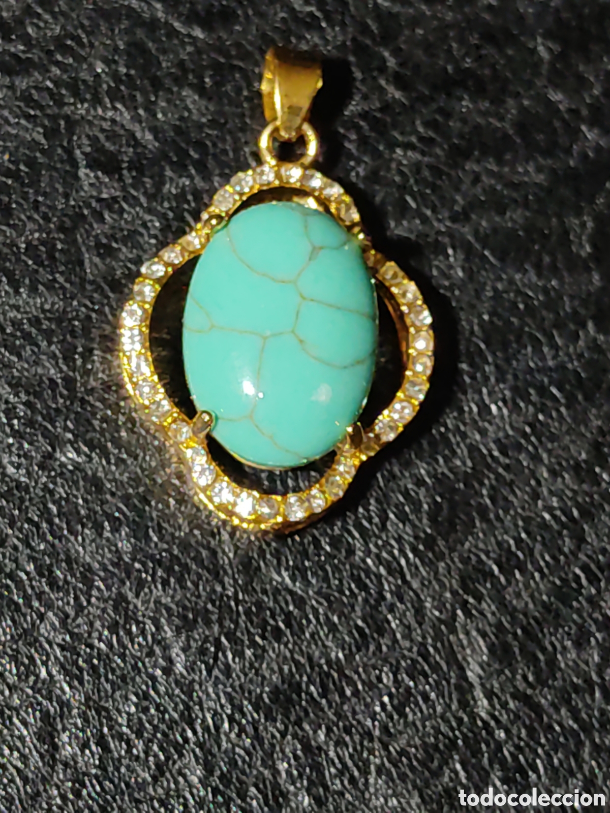 Joyeria: Colgante con turquesa,ba&ntilde;o de oro. - Foto 3