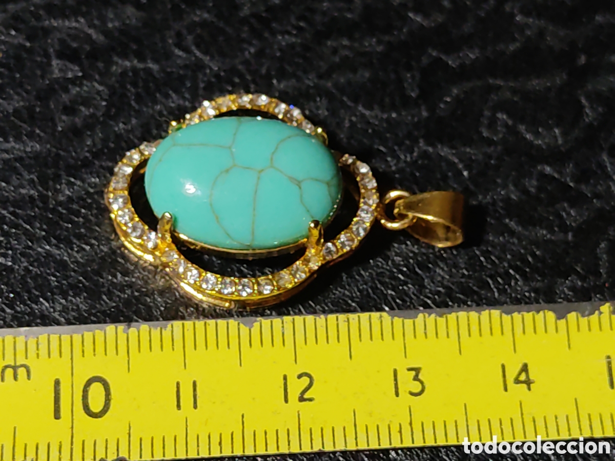 Joyeria: Colgante con turquesa,ba&ntilde;o de oro. - Foto 4