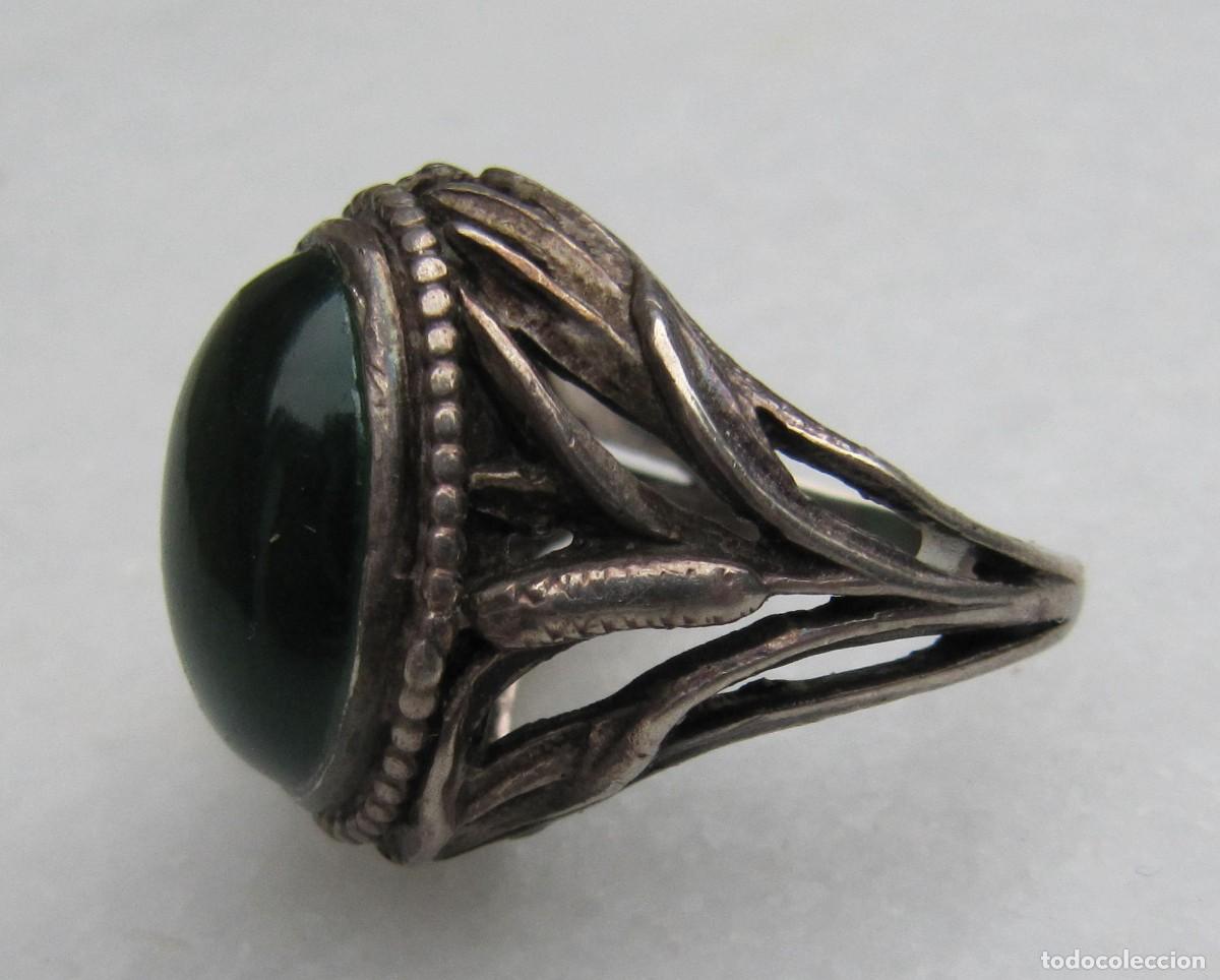 Joyeria: anillo sortija plata con piedra verde - Foto 2