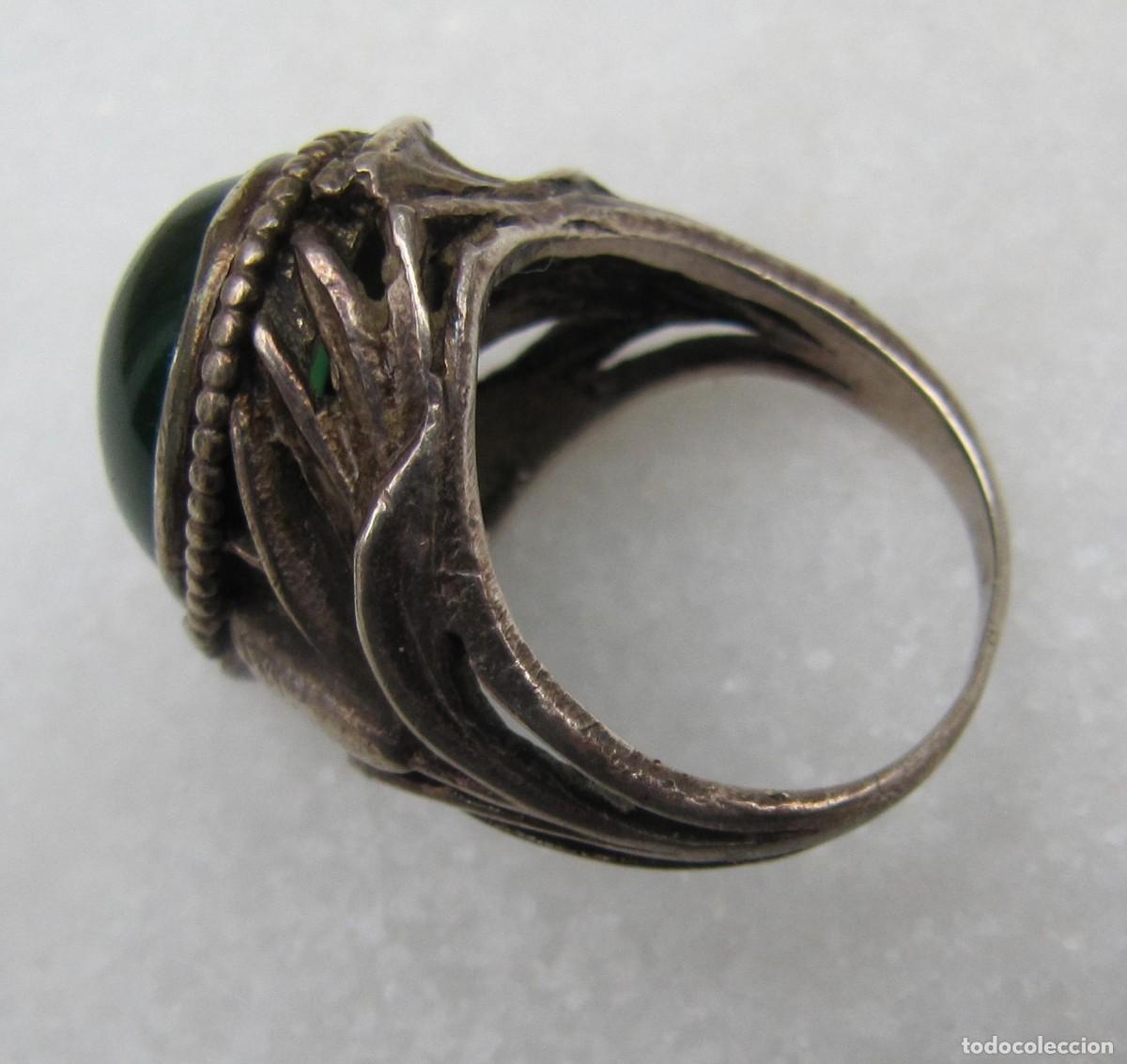 Joyeria: anillo sortija plata con piedra verde - Foto 4