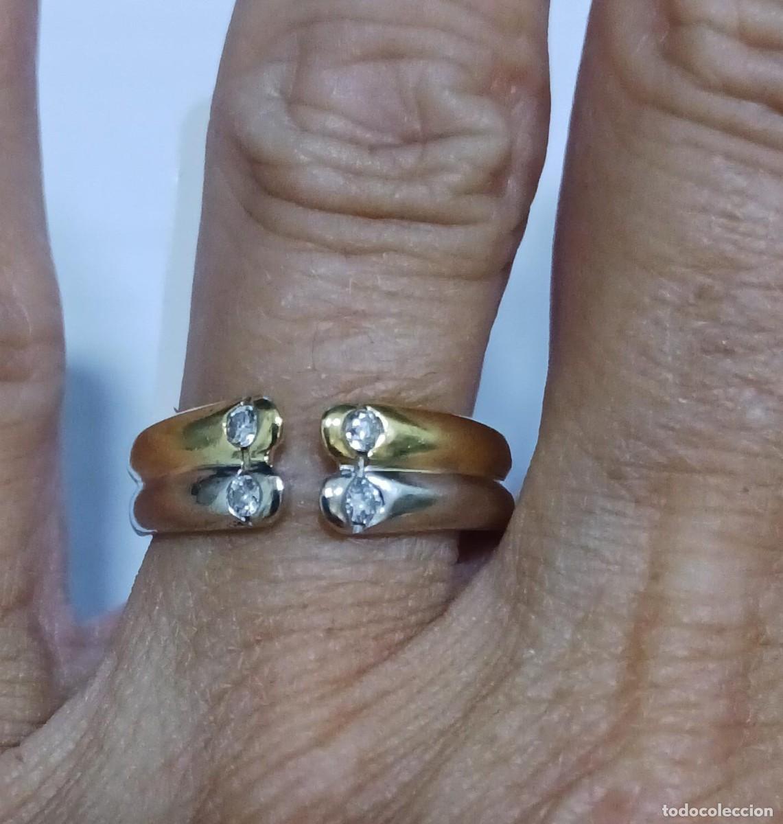 Joyeria: anillo bicolor oro 18 kts y diamantes - Foto 5