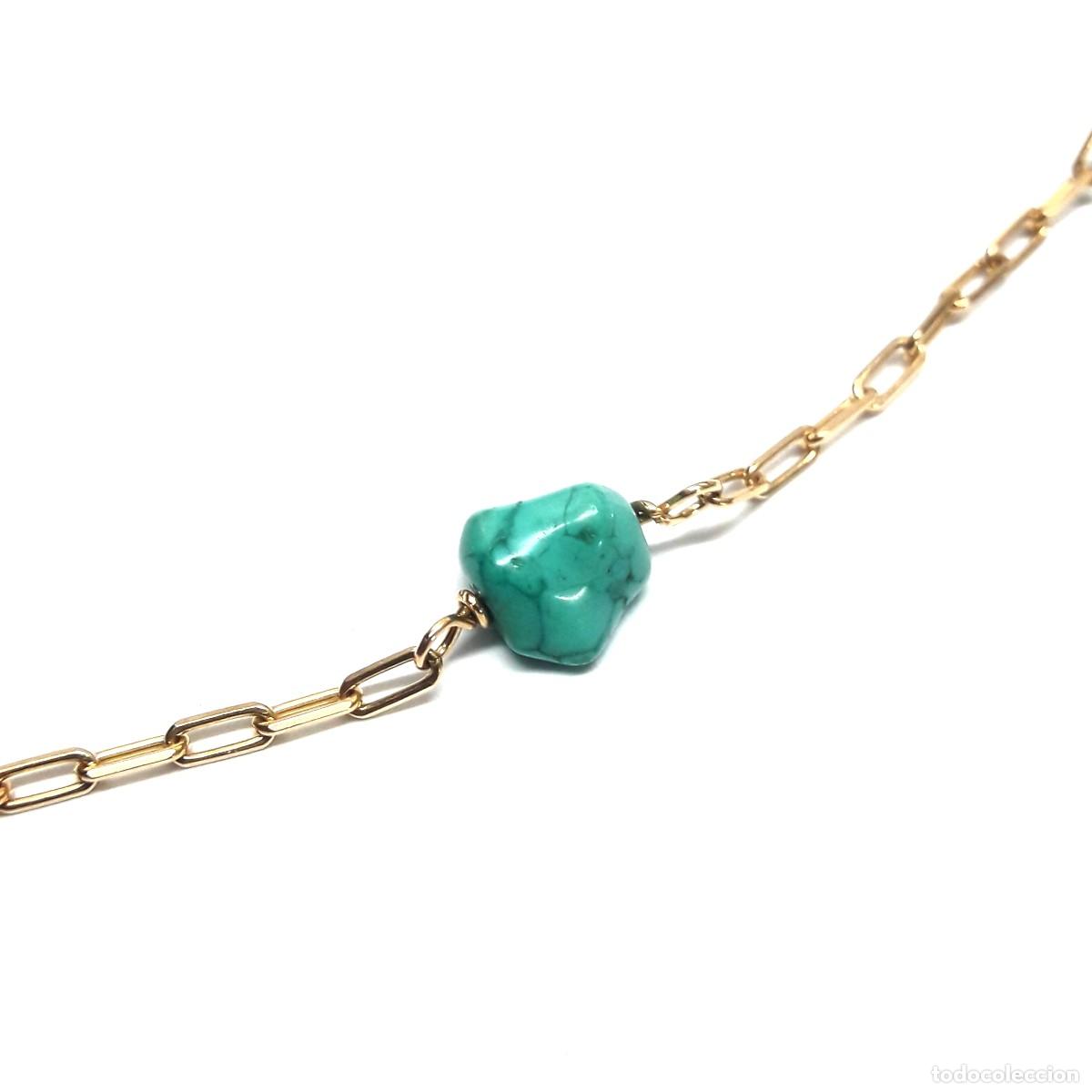 Joyeria: FINA PULSERA VINTAGE DE ORO Y TURQUESAS - Foto 5