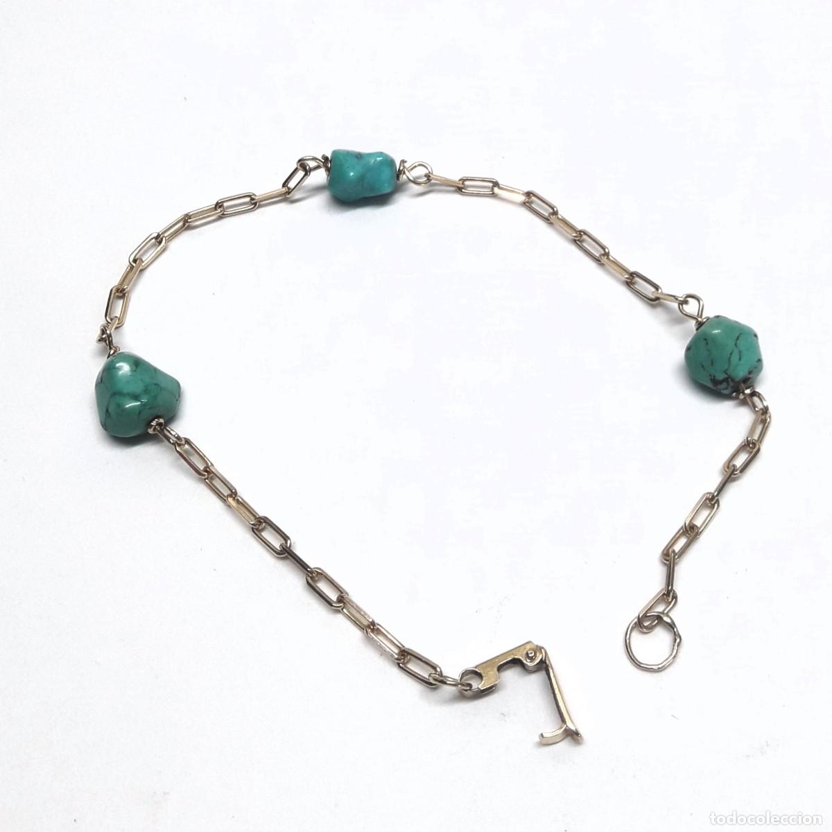 Joyeria: FINA PULSERA VINTAGE DE ORO Y TURQUESAS - Foto 7