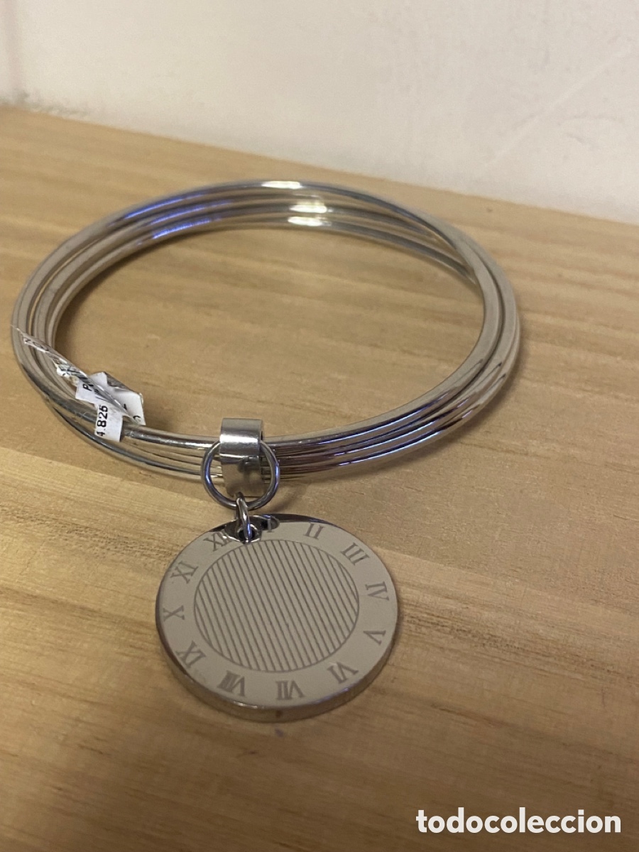 Joyeria: Brazalete acero efecto m&uacute;ltiple medall&oacute;n n&uacute;meros romanos - Foto 1