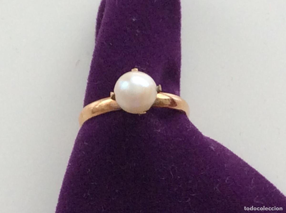 Joyeria: SORTIJA DE ORO DE 18 KLS CON PERLA NATURAL - Foto 2