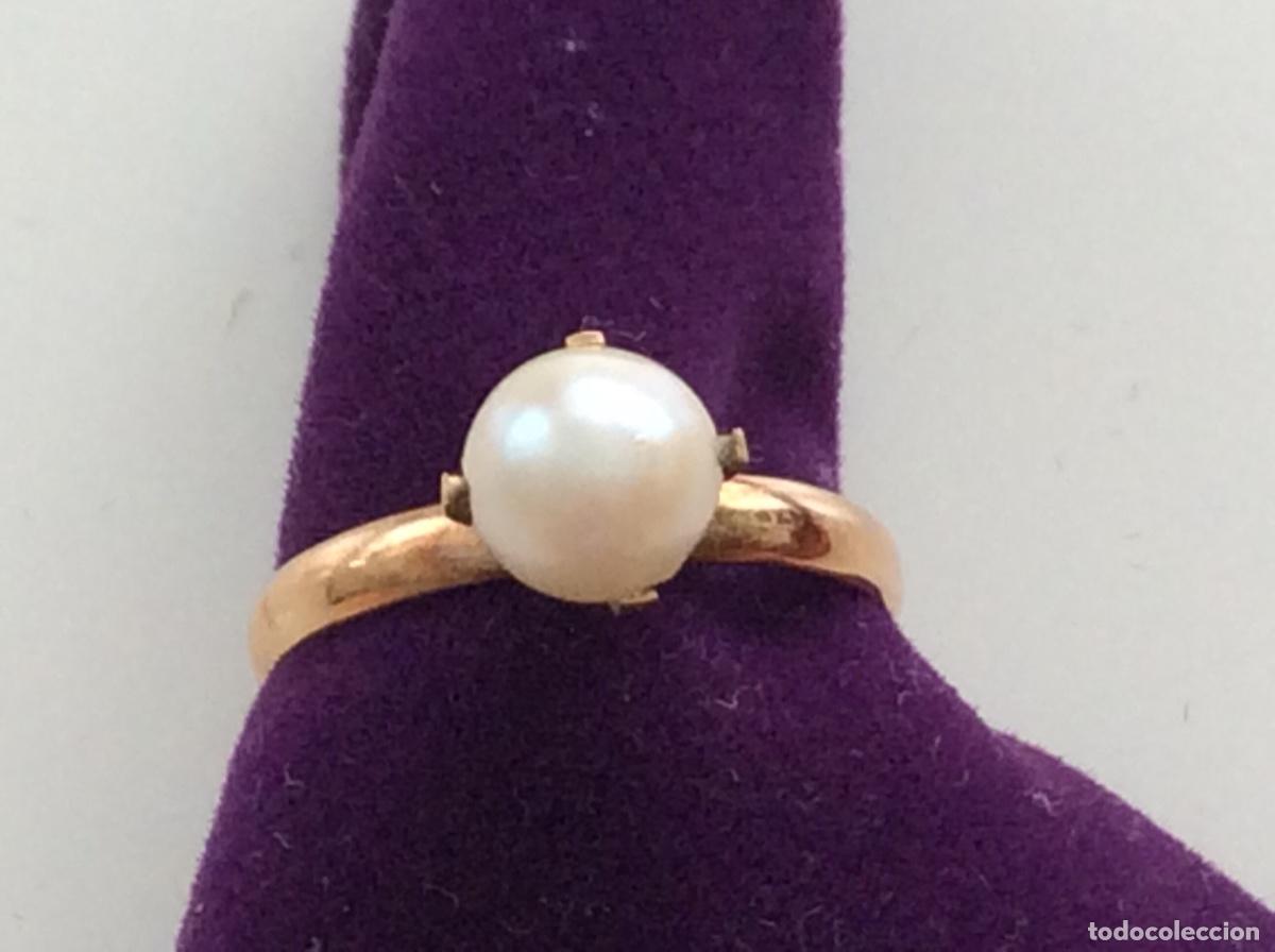 Joyeria: SORTIJA DE ORO DE 18 KLS CON PERLA NATURAL - Foto 1