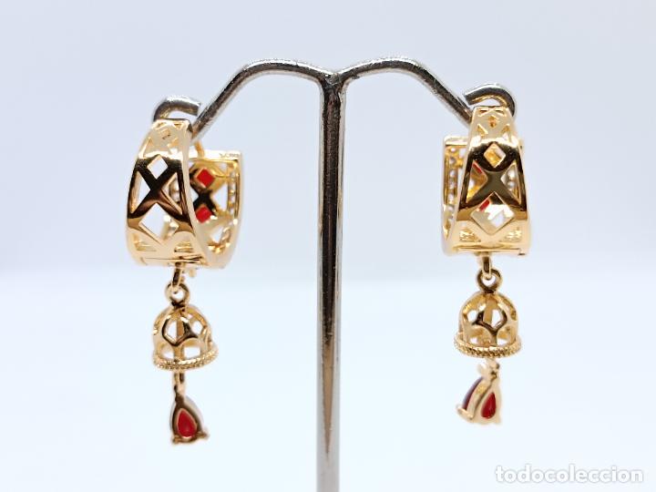 Joyeria: Preciosos pendientes en oro 14k con granates - Foto 4