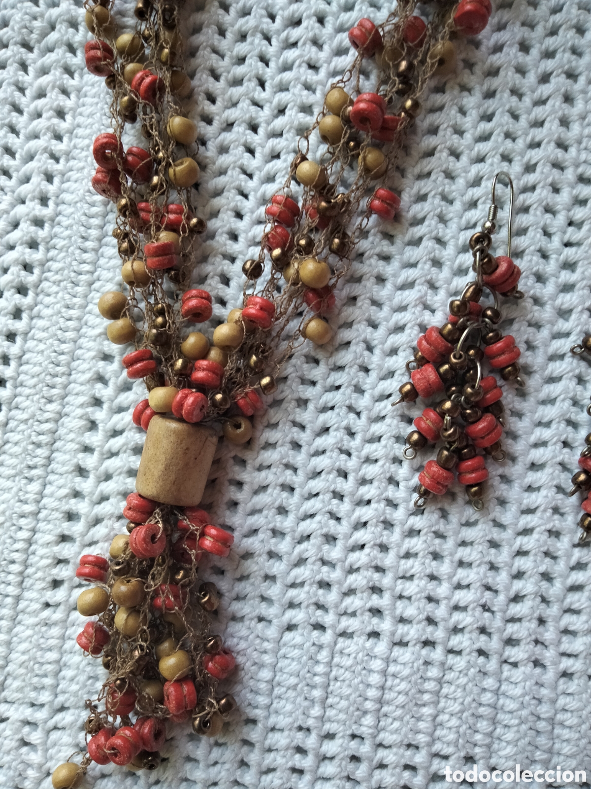 Joyeria: Collar con pendientes vintage estilo boho s&iacute;mil coral - Foto 6