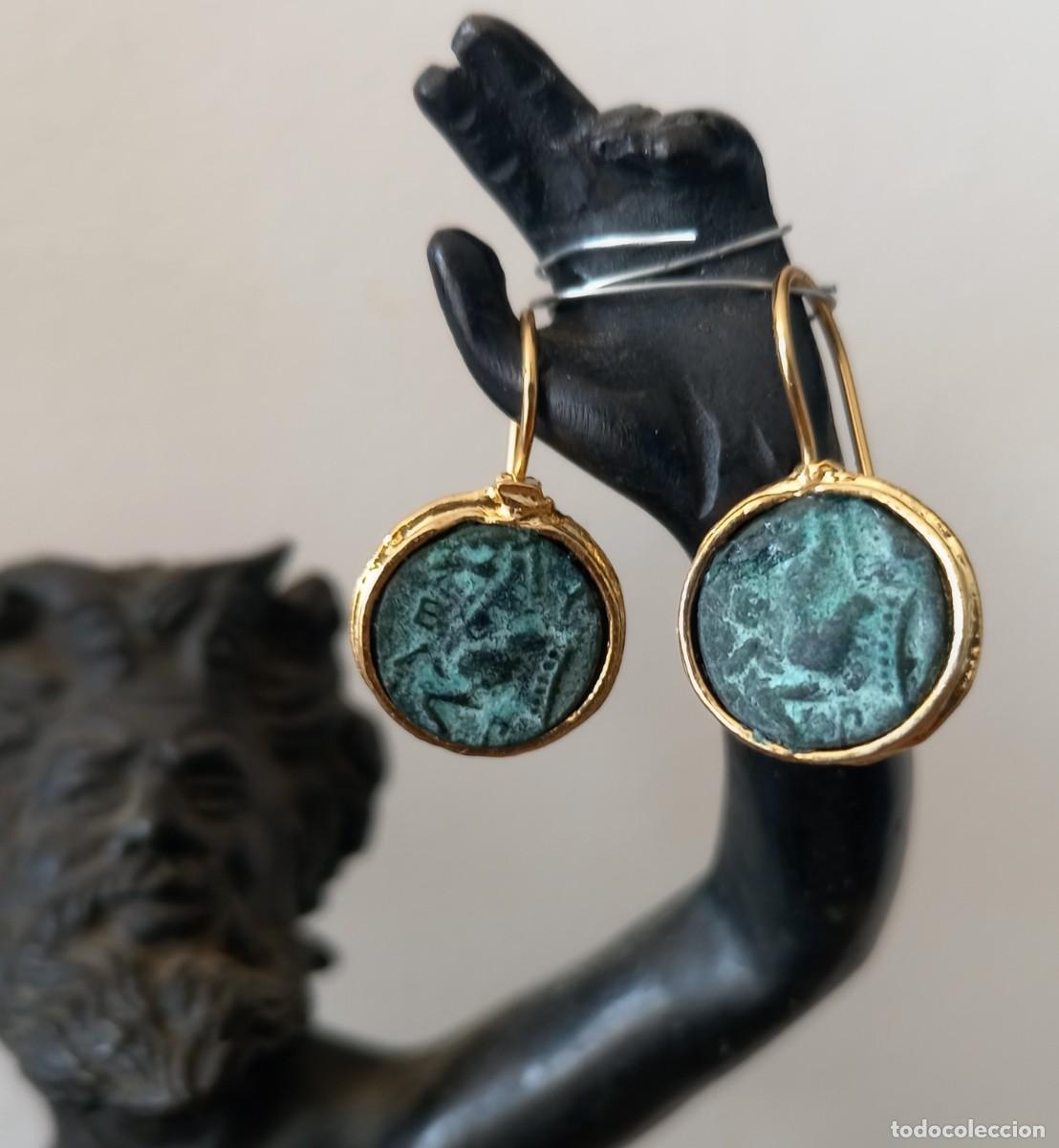Joyeria: PENDIENTES MONEDA ESTILO ETRUSCO CON BA&Ntilde;O DE ORO - Foto 1