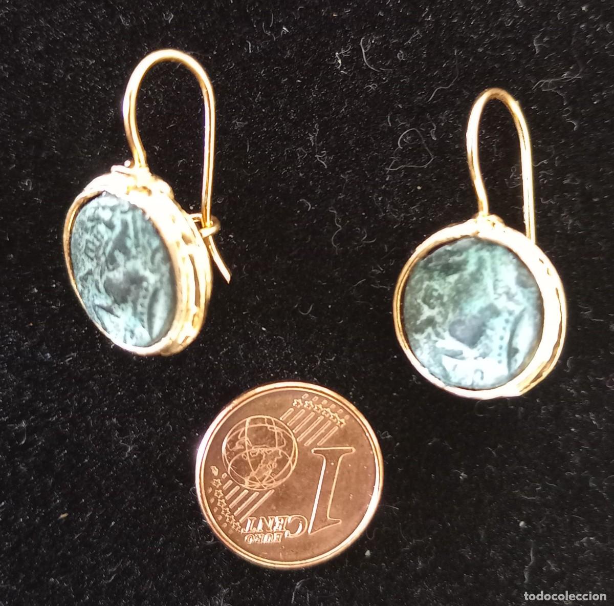 Joyeria: PENDIENTES MONEDA ESTILO ETRUSCO CON BA&Ntilde;O DE ORO - Foto 2