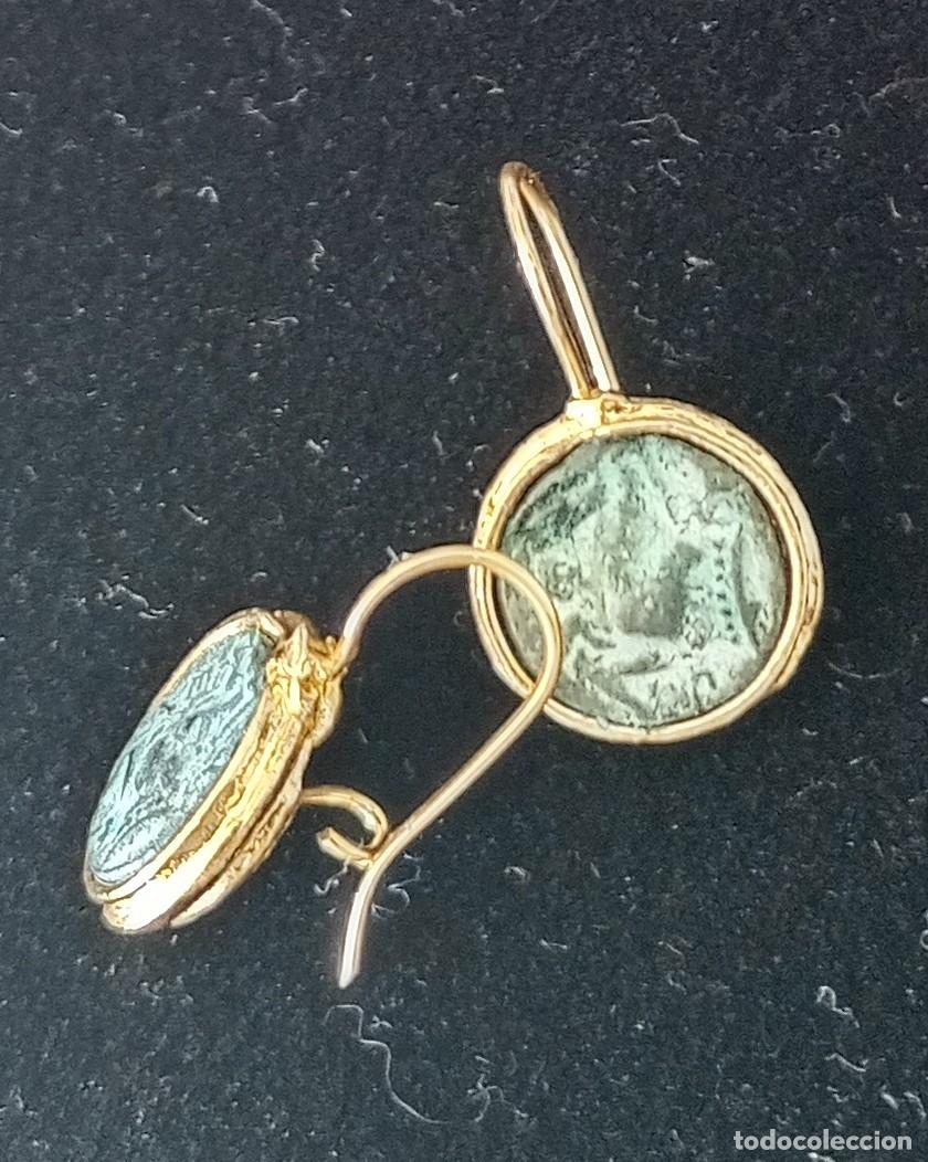 Joyeria: PENDIENTES MONEDA ESTILO ETRUSCO CON BA&Ntilde;O DE ORO - Foto 4