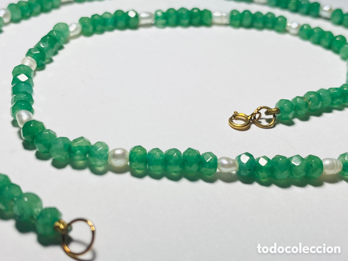 Joyeria: Collar de Oro 18K con Esmeraldas y Perlas - Foto 2