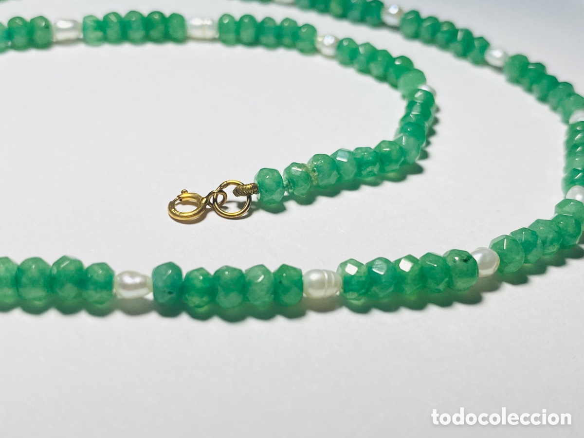 Joyeria: Collar de Oro 18K con Esmeraldas y Perlas - Foto 8