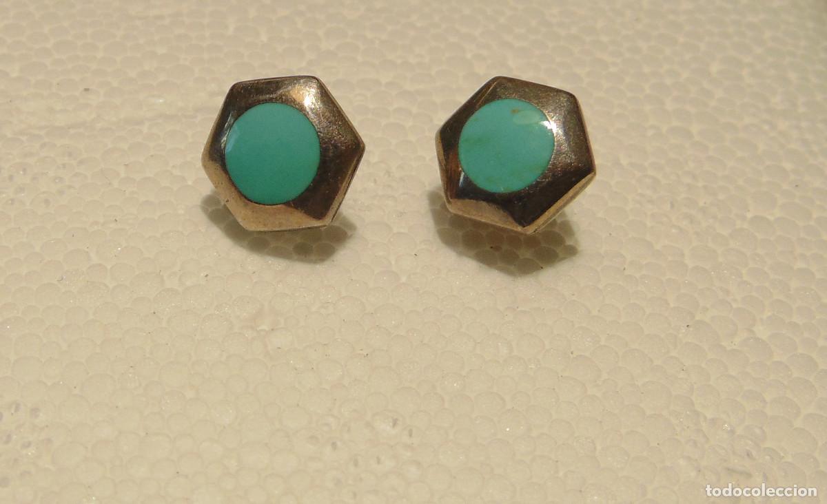 Schmuck: PEQUE&Ntilde;OS PENDIENTES DE PLATA Y TURQUESA - CON CONTRASTE PLATA DE LEY 925- LIGEROS, NO PESAN.