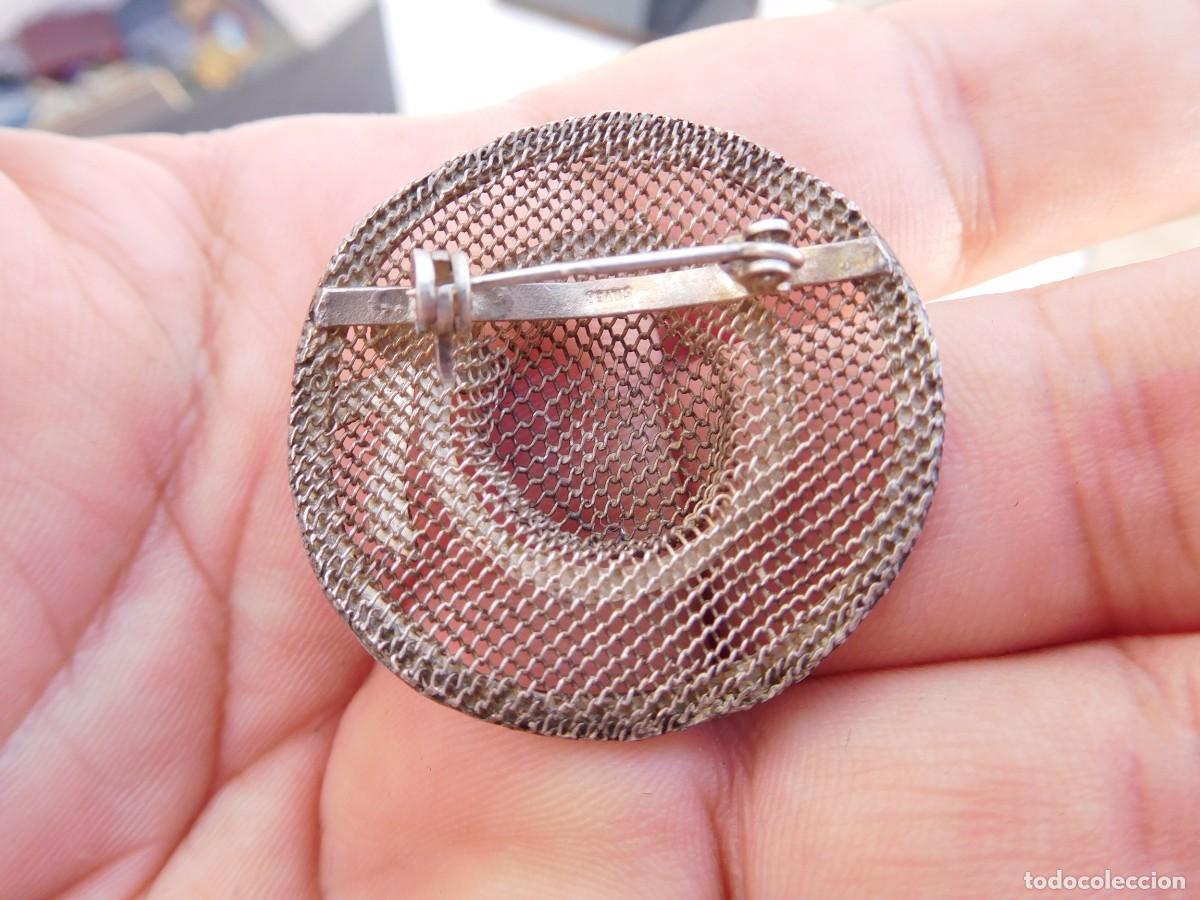 Joyeria: Broche vintage de plata y esmalte sombrero - Foto 4